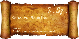 Koszoru Szabina névjegykártya
